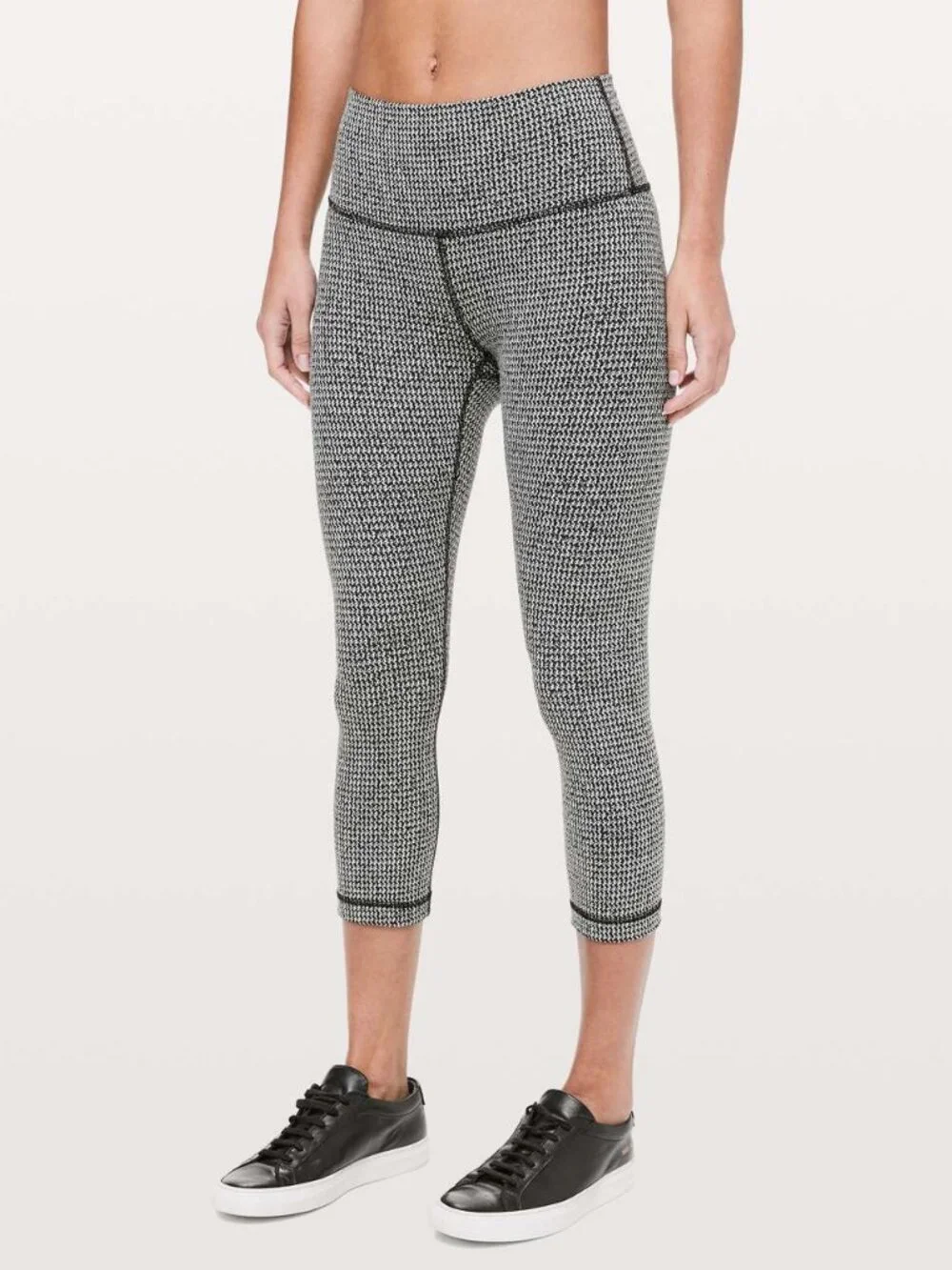 lululemon Wunder Under Crop High-Rise Leggings, Houndstooth, size 6